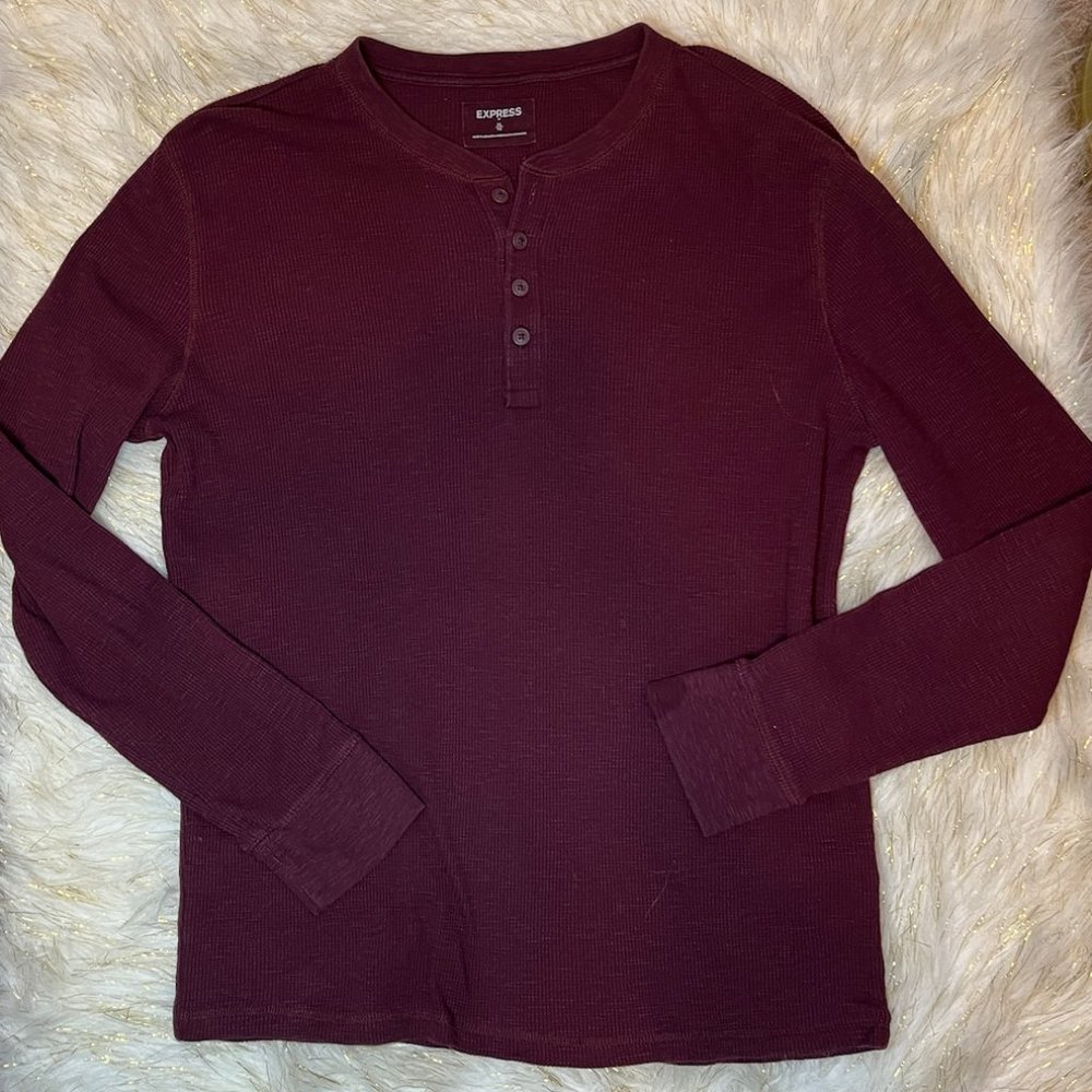 Waffle Knit Henley Shirt